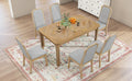 7 Piece Farmhouse Dining Set Classic Rustic Table And 6 High Back Design Chairs For Dining Room, Kitchen Natural Wood Wash Natural Wood Wash Solid Wood Mdf