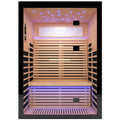 Luxury Double Sauna Room Black Natural Wood Paper Glass