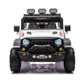 24V Ride On Large Pickup Truck Car For Kids,Ride On 4Wd Toys With Remote Control,Parents Can Assist In Driving,Bluetooth Music Version,Pickup Truck Design With Spacious Storage In The Rear. White Polypropylene