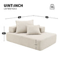 Lounge Frame For Oversized Modular U Shaped Sectional Sofa,Luxury Boucle Floor Couch Set,Convertible Sleeper Couch,Spacious Foam Filled Sofa Bed For Living Room Beige Boucle 1 Seat