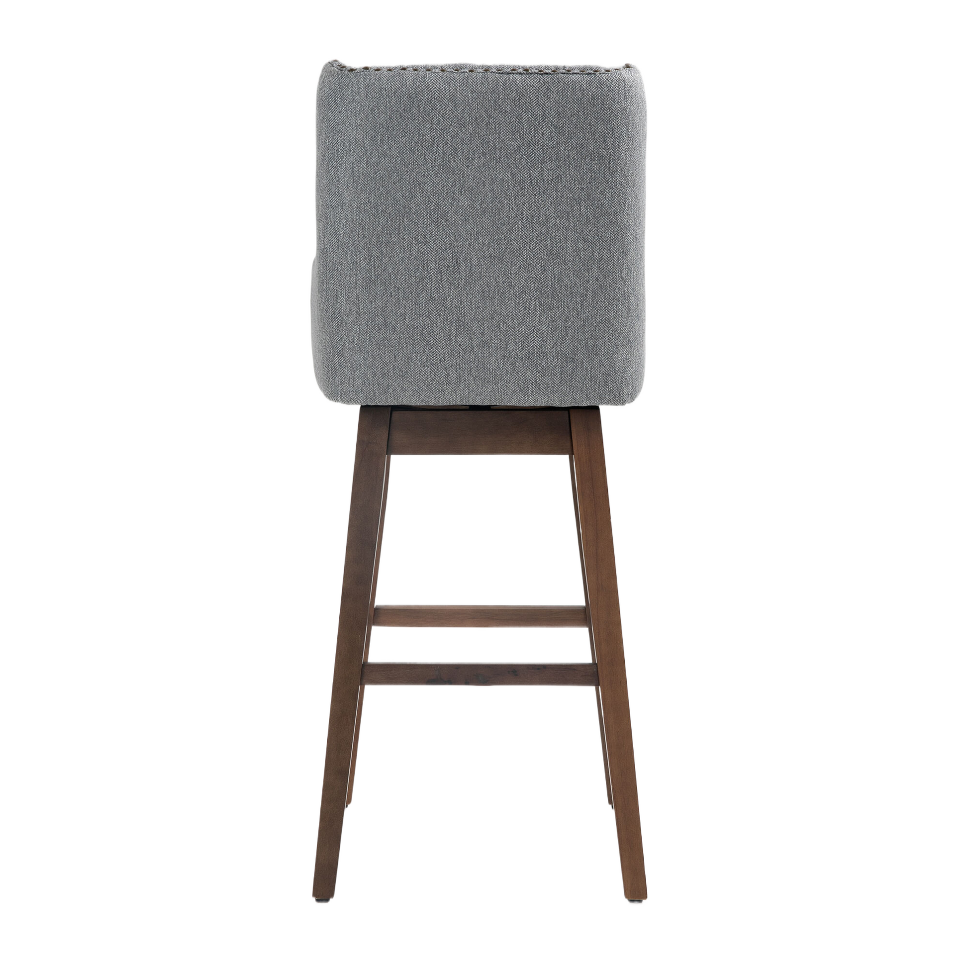 Coolmore Bar Stools Set Of 2 Counter Height Chairs With Footrest For Kitchen, Dining Room And 360 Degree Solid Wood Legs Swivel Bar Stools Set Of 2 Gary Linen Gray Foam Linen