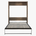 Full Size Half Self Close And Open Murphy Bed Cabinet Space Saving Bed Perfect For Guest Room, For Bed Room, Guest Room, Home Office, Brown Box Spring Not Required Full Brown Wood White Pine Murphy Pine