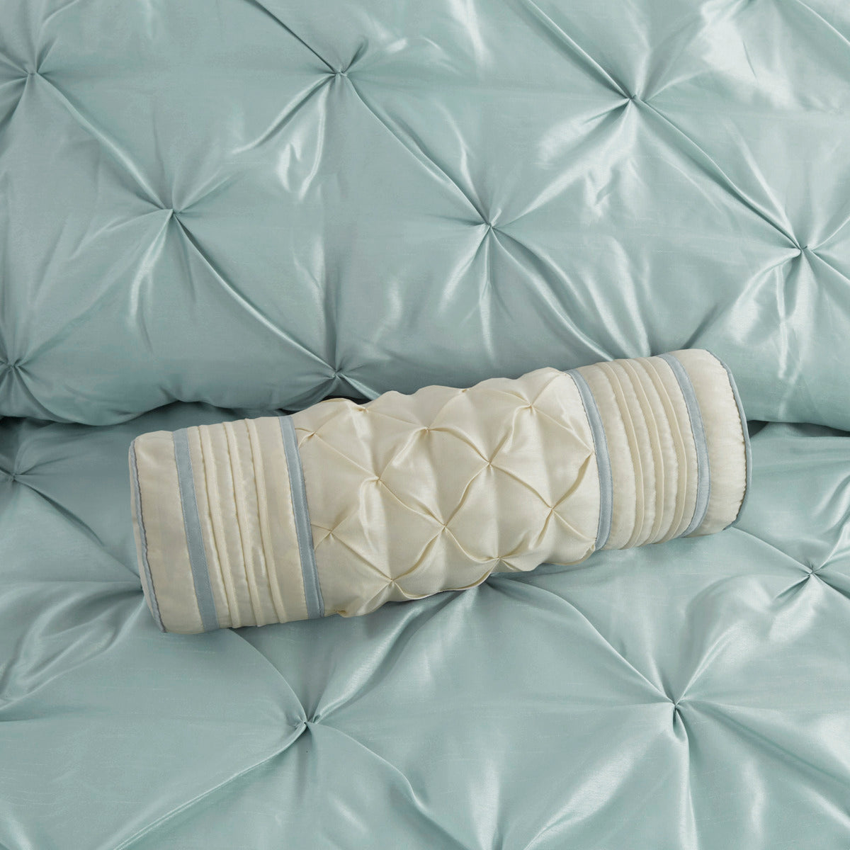 7 Piece Tufted Comforter Set Seafoam Queen Queen Seafoam Polyester