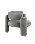 Accent Chair Grey Fabric