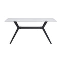 Modern Contemporary Dining Table 1Pc Sintered Stone Tabletop Marble Look Black Metal Legs Kitchen Dining Furniture White Seats 6 Dining Room Contemporary,Modern Rectangular Sintered Stone