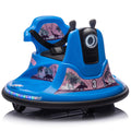 12V Kids Ride On Bumper Car W Parents Control,Rotate 360 Degrees,Two Handed Switch For Direction Control,Bumper Strip,Light Belt,Mp3 Music,Bluetooth,Provide A Speed Of 0.75Mph For Kids Of 2 5 Blue