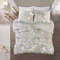 3 Piece Cotton Floral Printed Reversible Duvet Cover Set King Multicolor Polyester