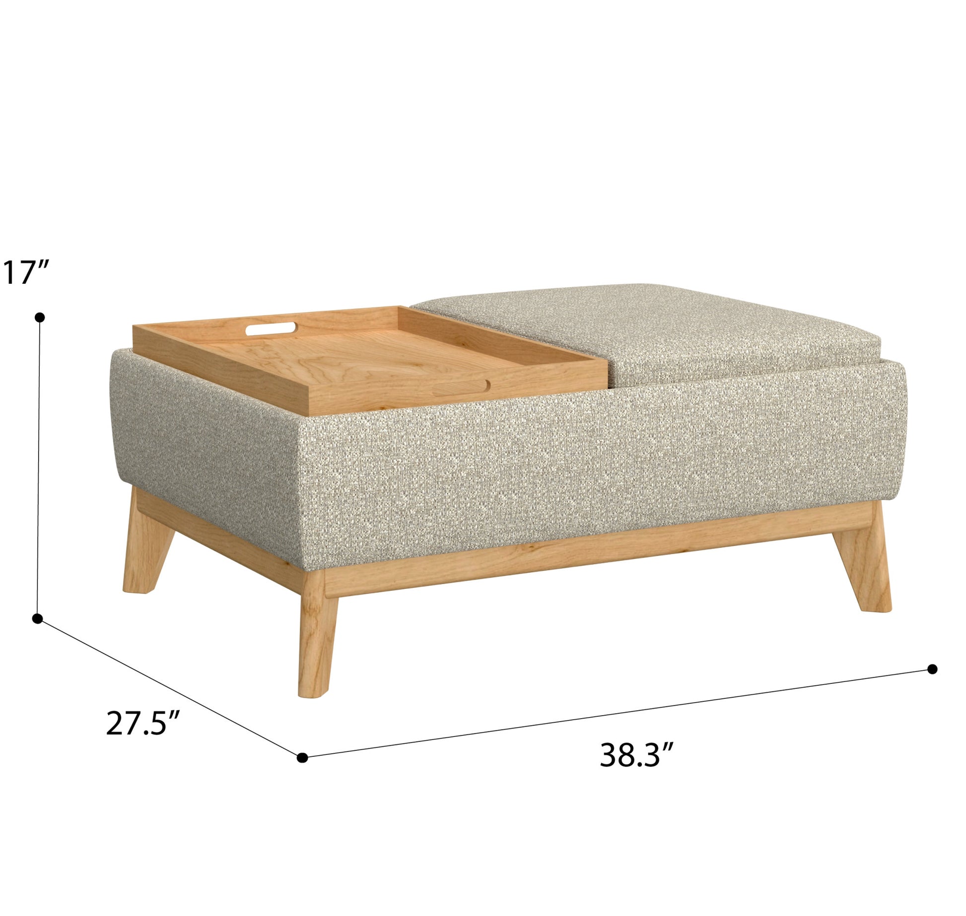 Revel Tan Reversible Tray Ottoman Tan Foam Engineered Wood