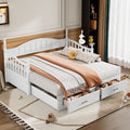 Wooden Twin Size Daybed With Twin Size Trundle, Extendable Daybed With Two Storage Drawers,White Expected Arrival Time:9.12 Twin White Wood