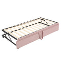 Twin Size Upholstered Daybed With Pop Up Trundle, Pink Twin Pink Upholstered