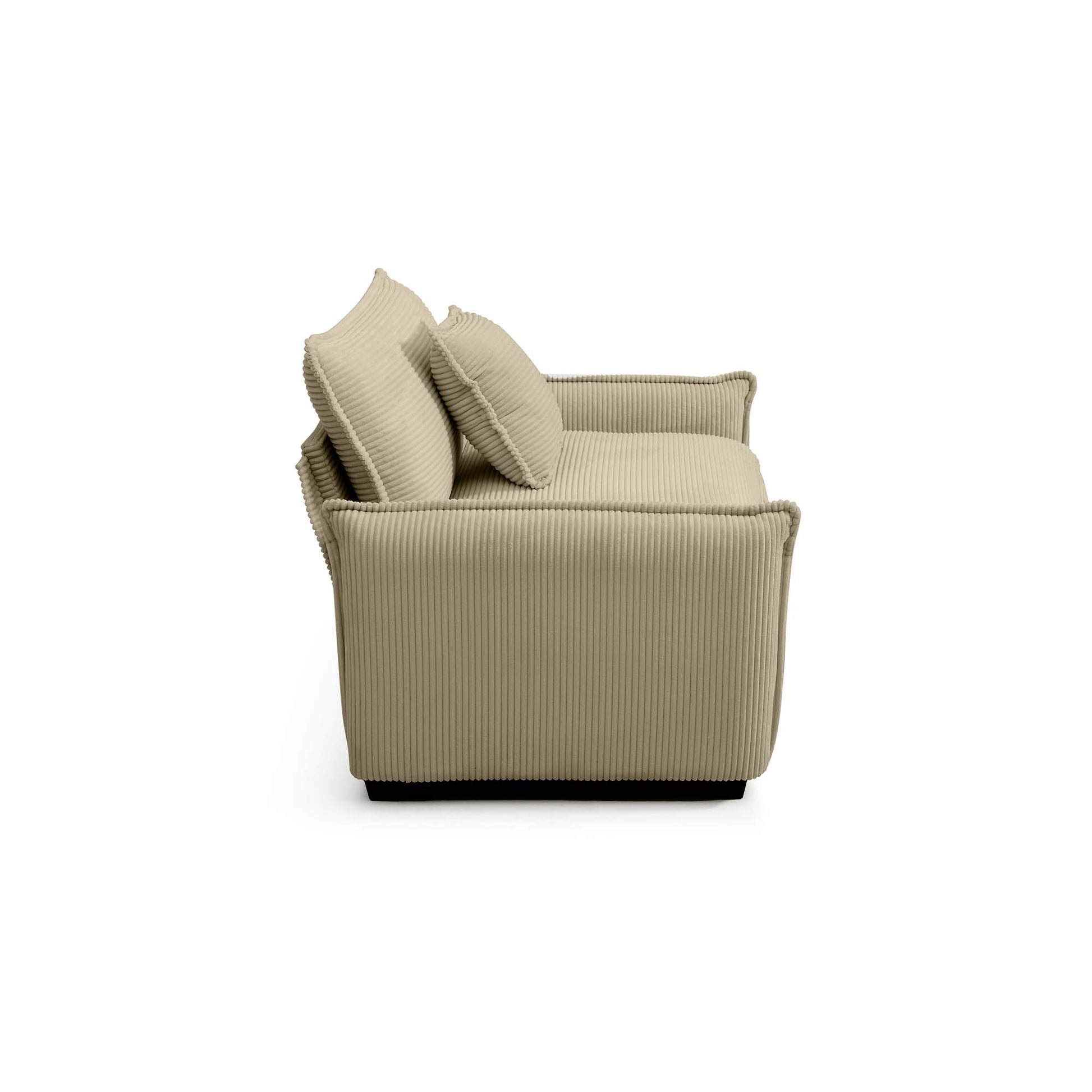 Mid Century Modern Sofa Set Of Two, One 3 Seater Sofa And One Single Seat Sofa With 2 Arm Pillows And 4 Throw Pillows,2 Pieces Sofa Set For Living Room,Tan Corduroy Fabric Tan Corduroy 4 Seat