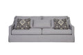 Sofa With Skirt And Reversable Cushions And 2 Pillows Light Gray Upholstered 3 Seat