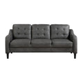 Gray 2Pc Sofa Set Microfiber Upholstered Sofa Loveseat Set Button Tufted Contoured Arms Solid Wood Frame Casual Living Room Furniture Gray Microfiber Wood Primary Living Space Traditional,Transitional Solid Wood 5 Seat