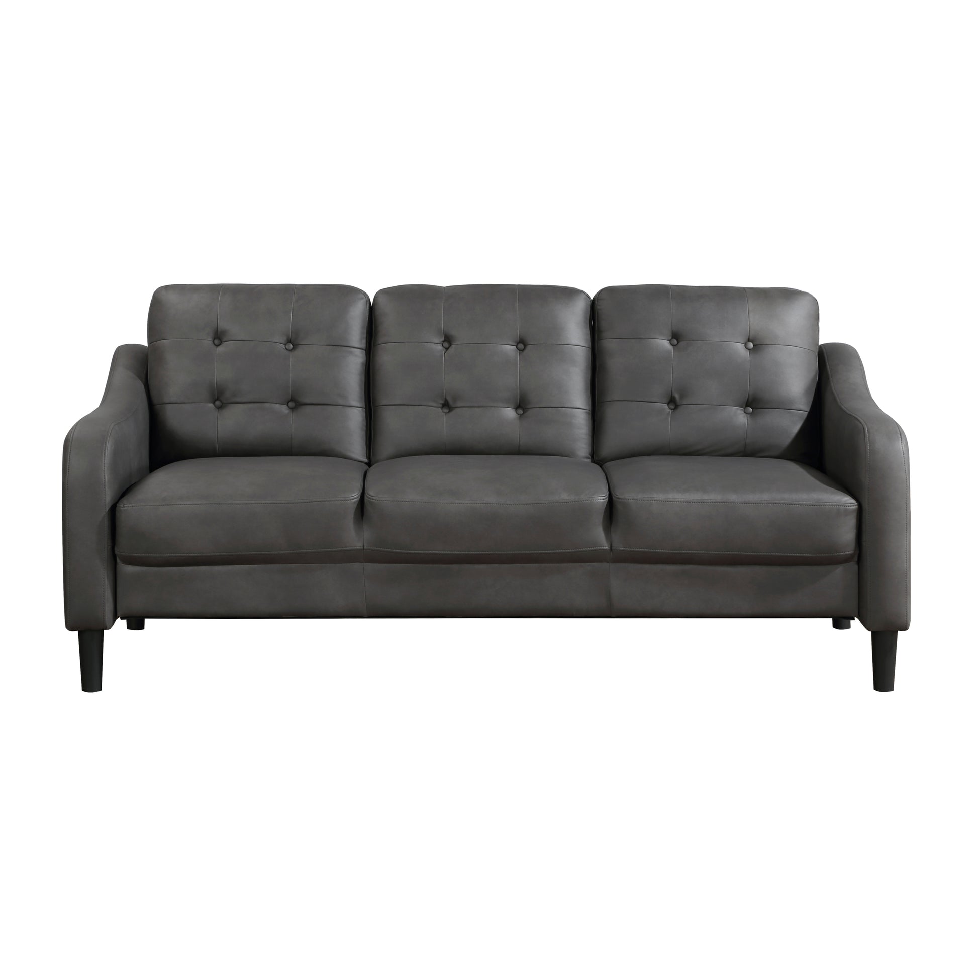 Gray 2Pc Sofa Set Microfiber Upholstered Sofa Loveseat Set Button Tufted Contoured Arms Solid Wood Frame Casual Living Room Furniture Gray Microfiber Wood Primary Living Space Traditional,Transitional Solid Wood 5 Seat