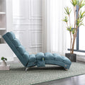 Coolmore Linen Massage Chaise Lounge Indoor With Remote Control,Ergonomic Electric Massage Long Lounger With 5 Modes For Office, Living Room,Bedroom Blue Blue Foam Linen