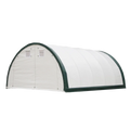 Single Truss Arch Storage Shelter W20'Xl30'Xh12' 11Oz Pe White Green Steel