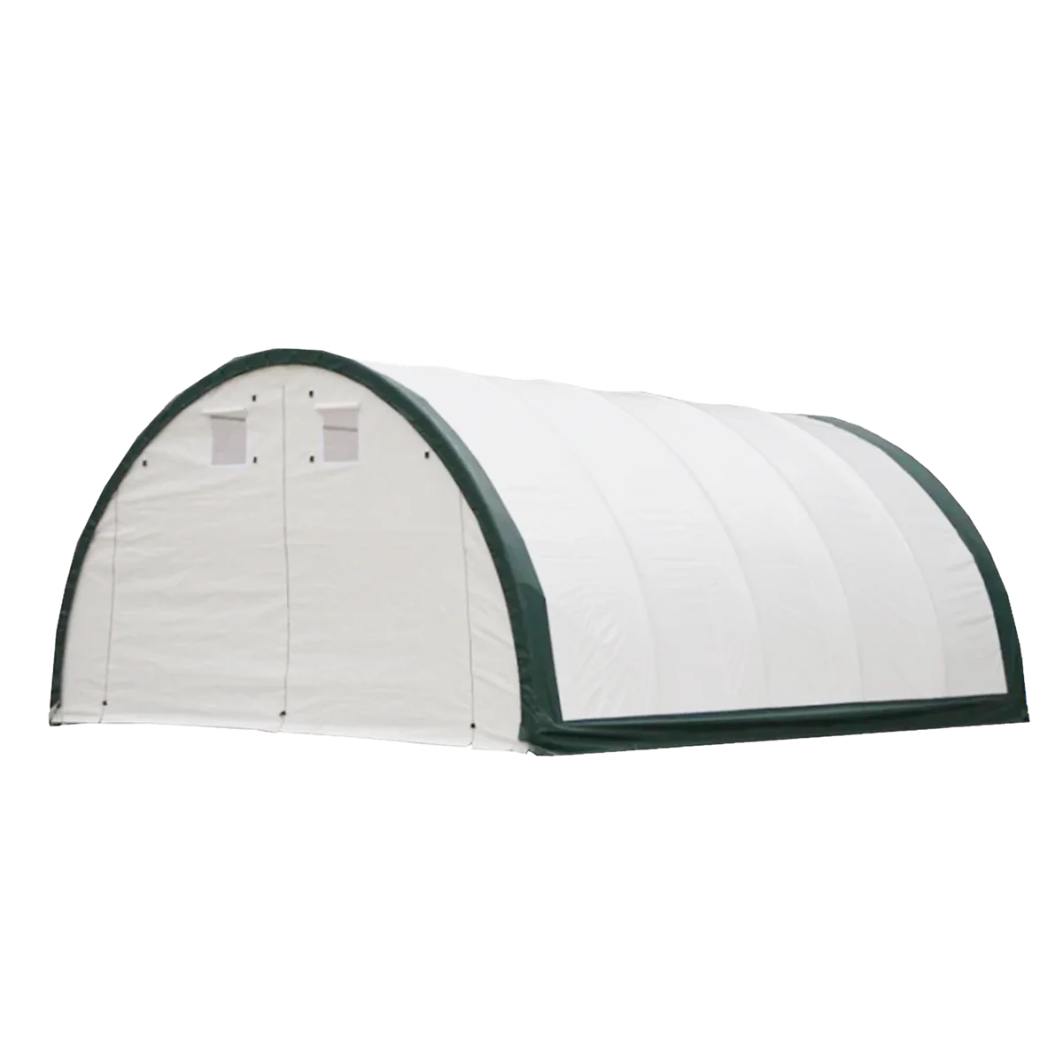 Single Truss Arch Storage Shelter W20'Xl30'Xh12' 11Oz Pe White Green Steel