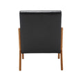 Coolmore Modern Accent Chair, Solid Wood Padding Lounge Armchairs With One Pillow For Living Room, Bedroom, Guest Room Black Pu Black Pu Brown Primary Living Space Modern Rubberwood Foam Pu Leather