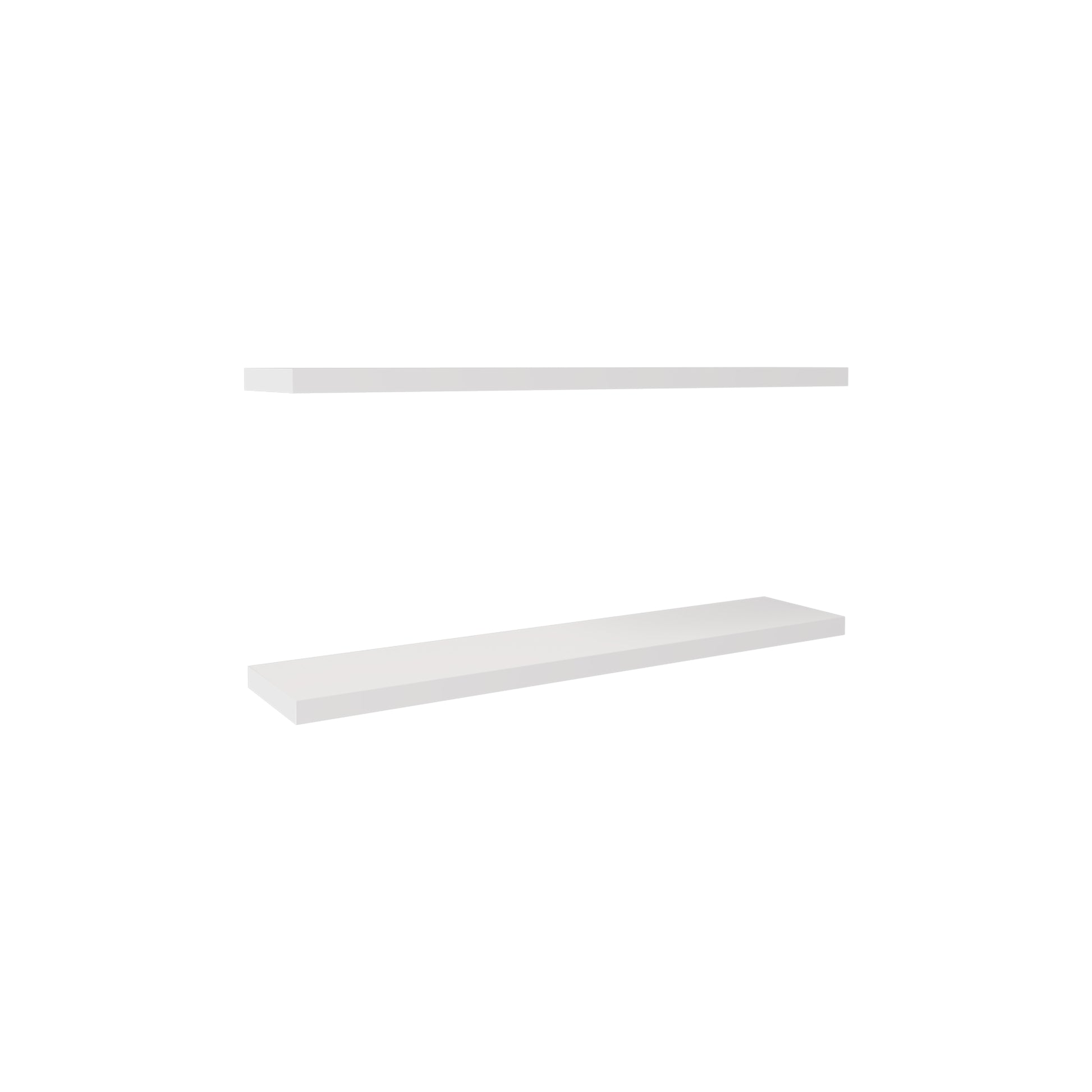 Ecco 47" Wide Floating Shelves Set Of 2, Shelves For Wall Decor For Bedroom, Bathroom Storage Shelves, Book Shelves For Living Room 2 Or Less White Horizontal Primary Living Space Modern Wall