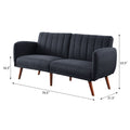 Grey And Walnut Upholstered Adjustable Sofa Grey Linen Wood Primary Living Space Split Back Modern Eucalyptus Foam Linen 2 Seat