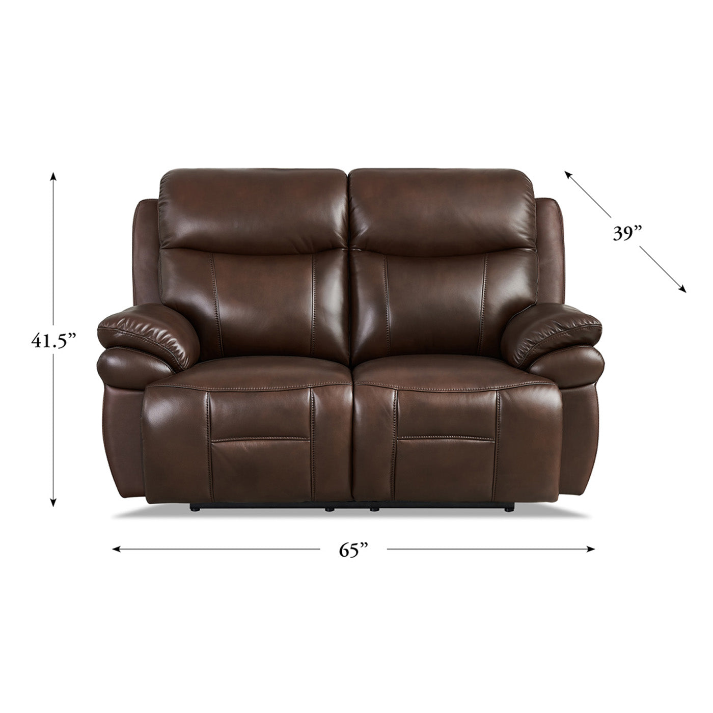 Springdale Power Headrest Zero Gravity Reclining Loveseat Chestnut Memory Foam Genuine Leather