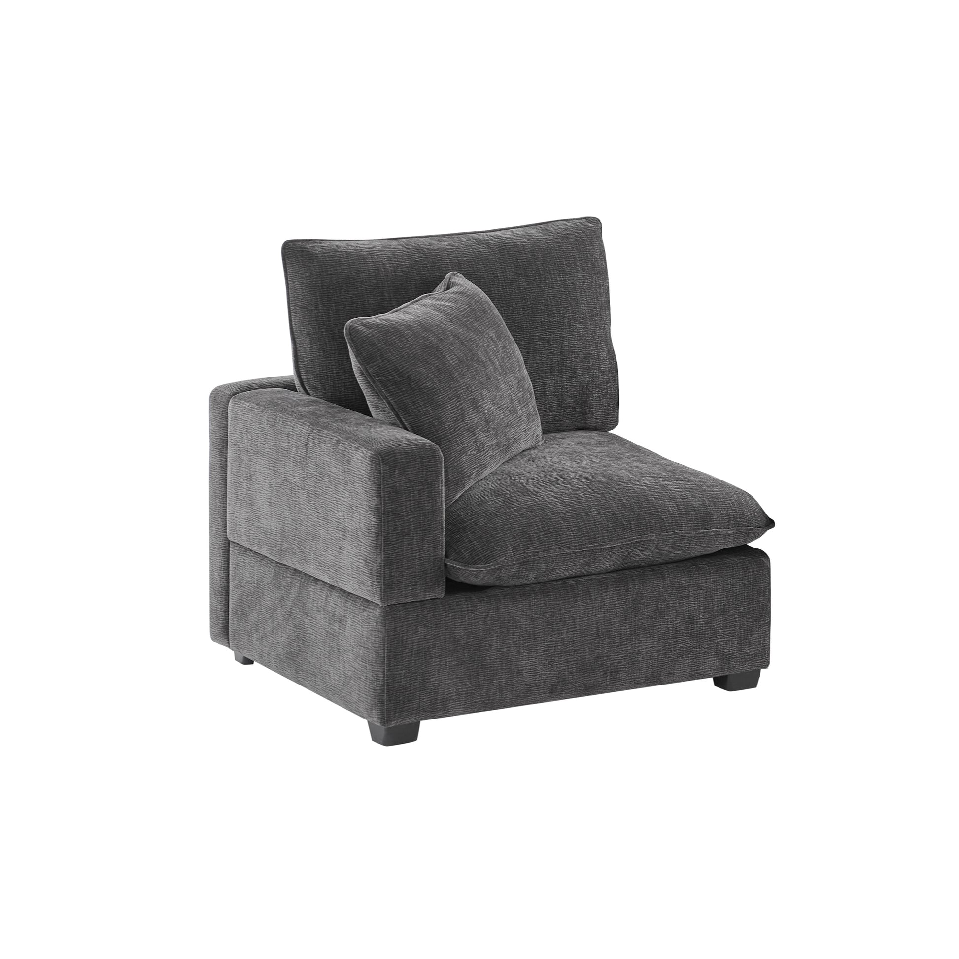 31.5*30" Left Seat Module For Modular Sectional Sofa,Chenille,2 Colors Dark Gray Chenille 1 Seat