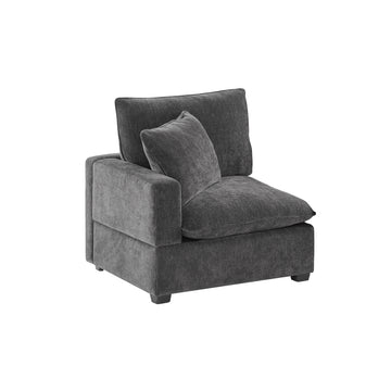 31.5*30" Left Seat Module For Modular Sectional Sofa,Chenille,2 Colors Dark Gray Chenille 1 Seat