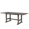 7 Piece Updated 76.9Inch Extendable Trestle Dining Table Set With Removable Leaf, Kitchen Table Set With Upholstered Side Chair And Arm Chair, Set Of 6, Grey Brown Wood Dining Room Solid Wood Rubberwood Rectangular Dining Table With Chair Upholstered