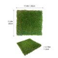 Artificial Grass Turf Tiles Interlocking Set Of 35Pcs, Fake Grass Tiles Self Draining For Pet Indoor Outdoor Flooring Decor, 12X12In Dark Green Dark Green Modern Plastic Plastic