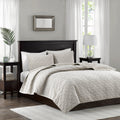 3 Piece Velvet Quilt Set Ivory Full Queen Full Ivory Cotton