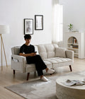 Sofa Bed Sleeper, Usb Charging Port, Chenille Fabric Folding Futon Recliner For Living Room Furniture Apartment Bedroom Office Small Spaces Beige Brown Chenille Wood Primary Living Space Medium Soft Tufted Back Modern Rubberwood Foam Solid Wood 2 Seat
