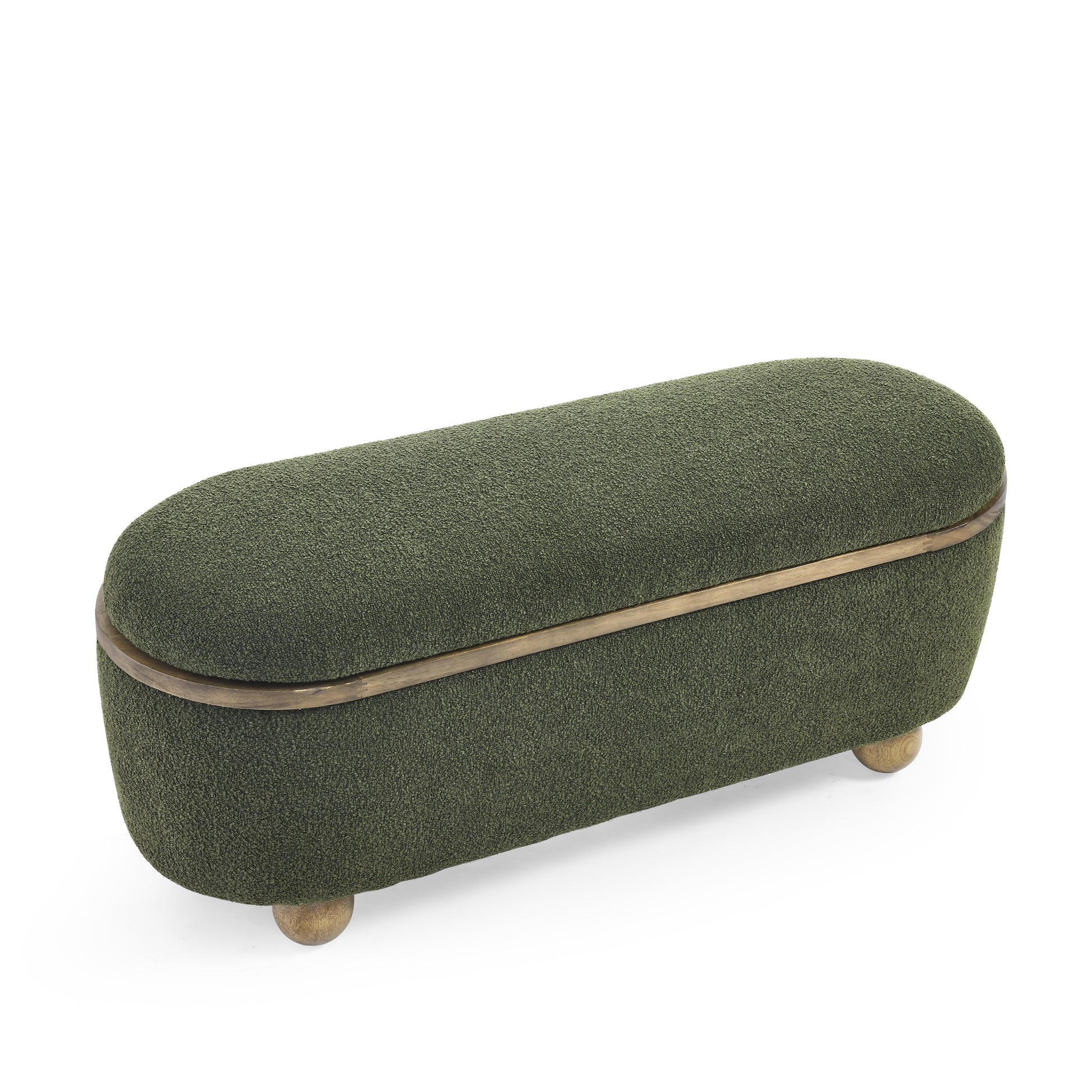 Storage Ottoman Bench, Upholstered End Of Bed Ottoman Bench With Storage And Seating, Large Blanket Storage Bench For Foot Rest In Bedroom, Living Room, Entryway, Dark Green Dark Green Foam