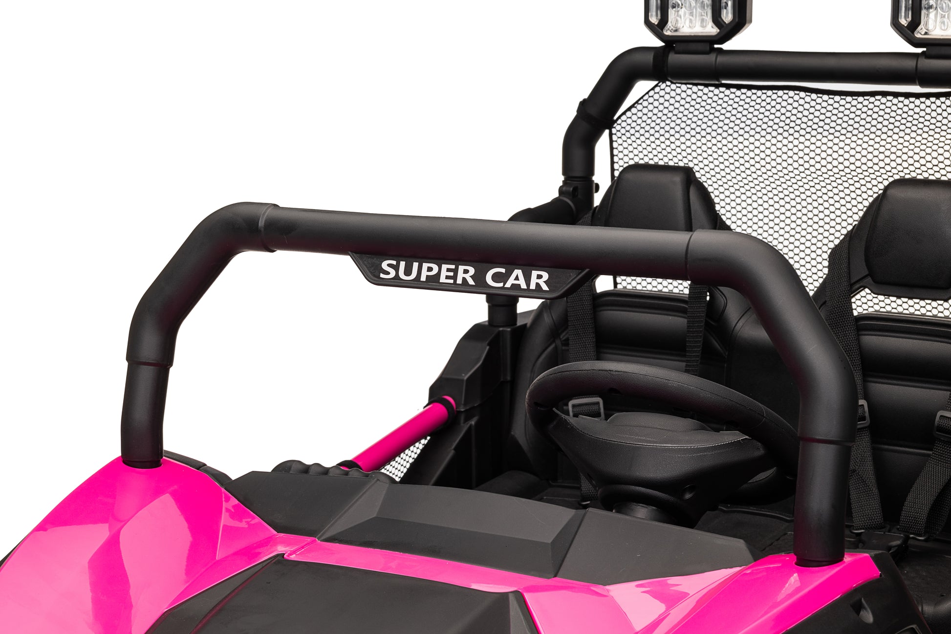 24 Volt Ride On Toys With Remote, Metal Frame Electric Powered Off Road Utv With 2 Xl Seater, 4X200W 5Mph Max, 4Wd 2Wd Switchable, 3 Speeds, Bluetooth, Storage, Pink Rose 150 199 Lbs Abs Pc Abs