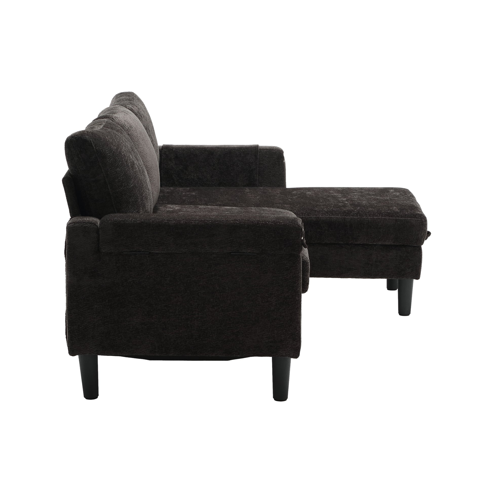 United Sectional Sofa Reversible Sectional Sleeper Sectional Sofa With Storage Chaise Black Chenille