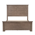 Farmhouse Wooden Platform Full Size Bed With Panel Design Headboard And Footboard For Teenager, Ash Brown Full Ash Brown Pine