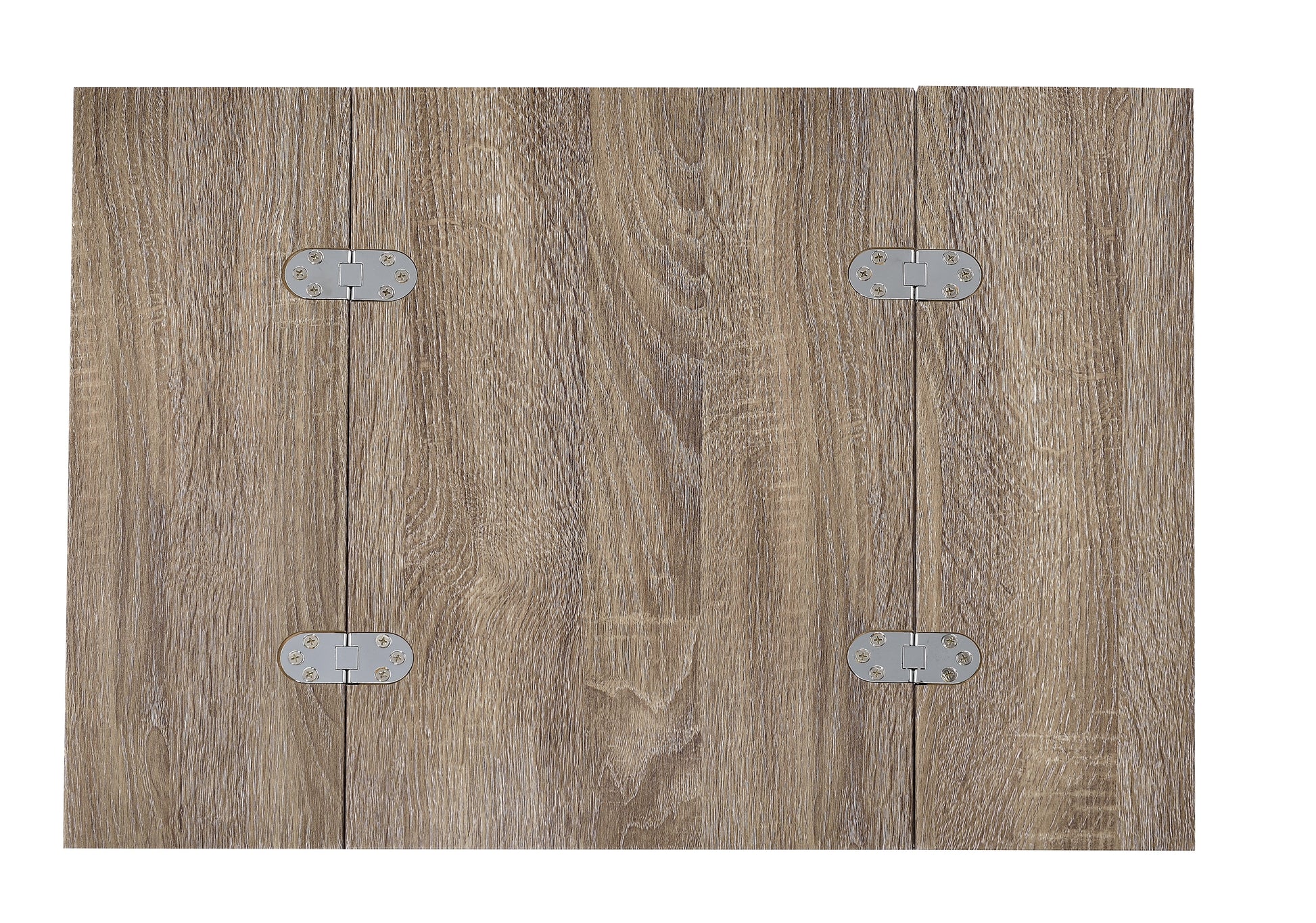 Danson Weathered Oak & Chrome Finish Accent Table Oak Wood Synthetic Wood