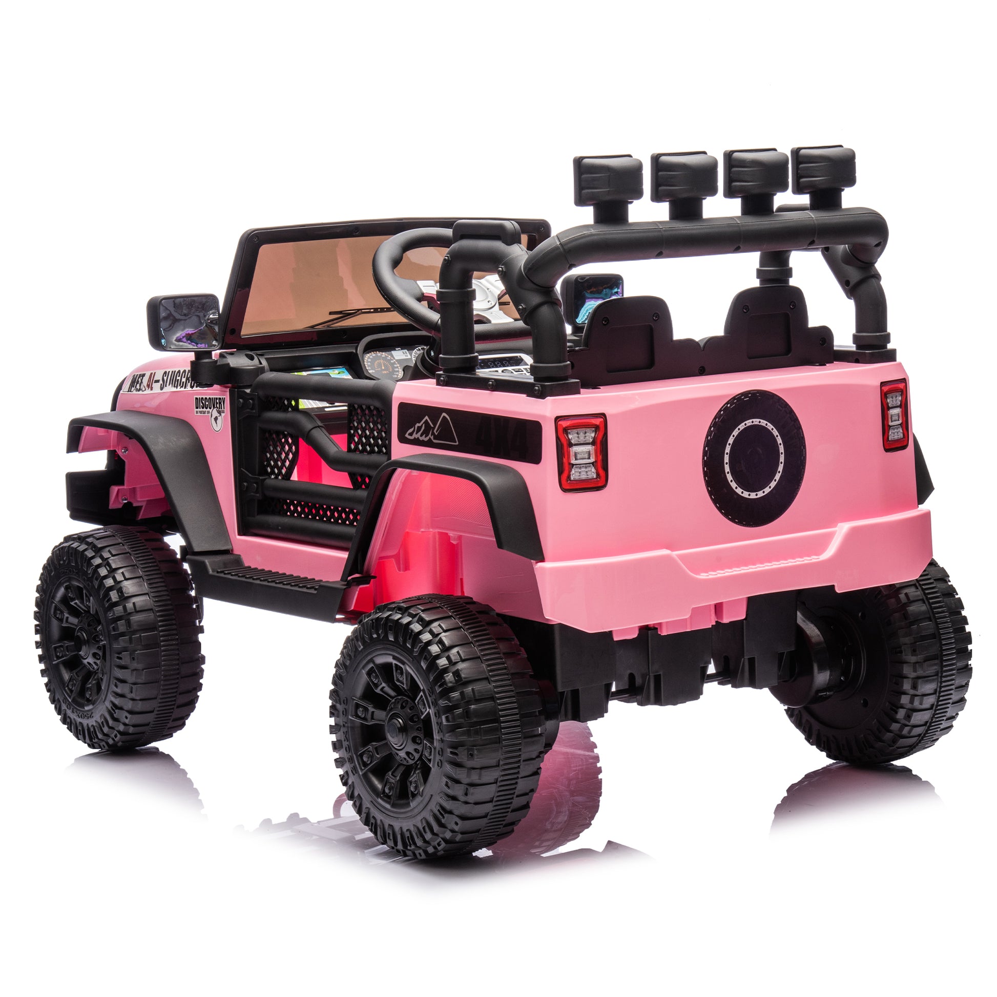 24V Kids Ride On Car W Parents Remote Control,400W Motor,Four Wheel Suspension,Adjustable Speed,Usb,Mp3,Music,Bluetooth,Large Display Screen,Power Display,Portable Handle,Safety Belt For Kids Aged 3