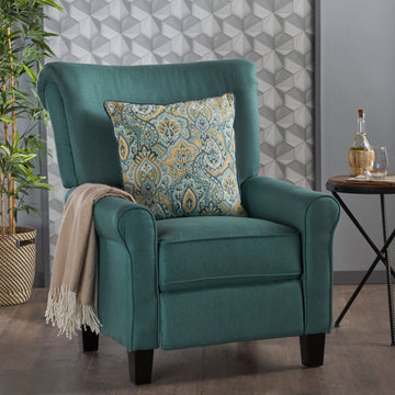 32.83" Wide Manual Standard Recliner Teal Fabric