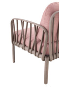 Patio Indoor Outdoor Garden Twin Sofa Armchairs Plastic With Soft Cushion Weather Waterproof Chair Sectional Furniture For Balcony Garden Pool Lawn Backyard Morden Design Sitting Room Seat Sofa Pink Fabric Plastic