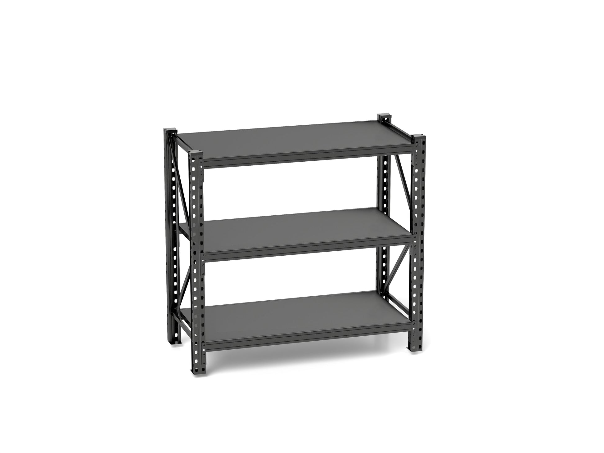 3 Tier Industrial Shelving Rack 47In, Heavy Duty Steel Shelving Unit Adjustable, 51.2" W*23.6" D*47.3"H, Black, Requires Assembly 3 Black Standard Vertical Primary Living Space Open Back Metal
