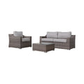 Fully Assembled Wicker 3 Person Seating Set With Cushions Gray Wicker