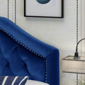 Queen&Full Sized Headboard Queen Navy Blue Velvet