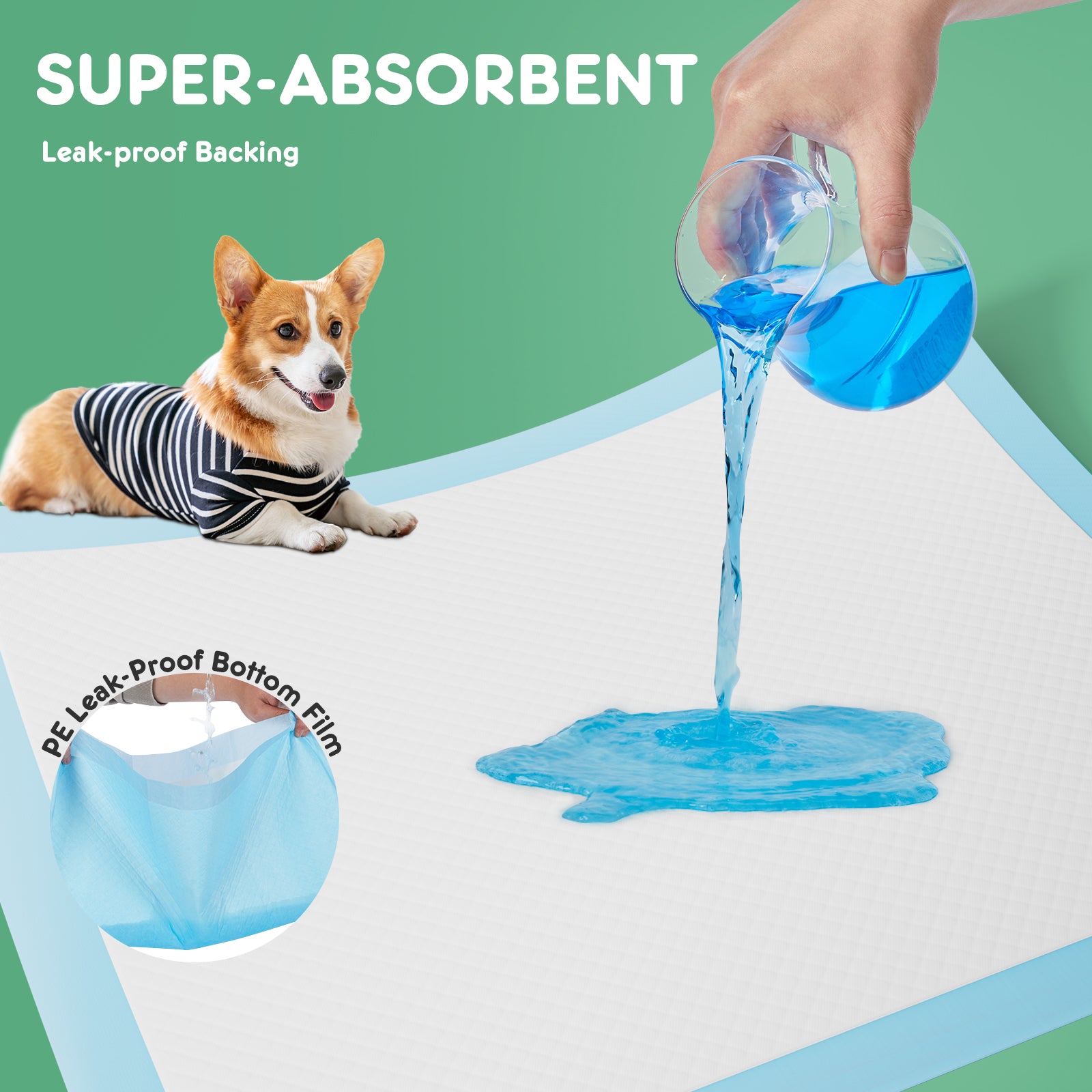 Disposable Dog Training Pads,22"X22" Ultra Absorbent Leak Proof Quick Drying Pet Pee Pads For Small To Large Dogs And Puppies Indoor Use, 100 Count White Fabric Plastic