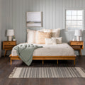Mid Century Modern Solid Wood King Platform Bed Frame Caramel Caramel Pine