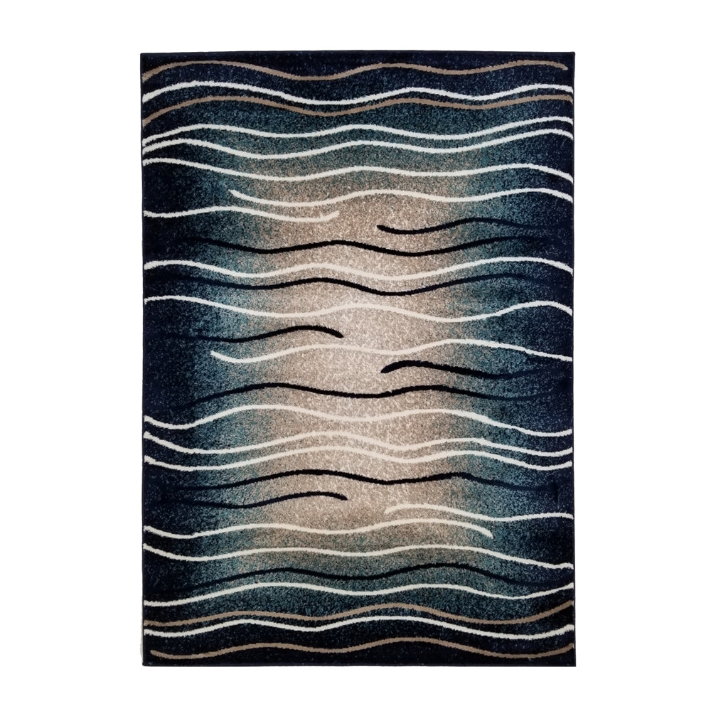 Jersey Area Rugs, Carpets For Livingroom, 5X7 Area Rugs ,3001 Blue Rectangle 5&7 Blue Contemporary Abstract Polypropylene