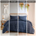 Clip Jacquard Comforter Set Queen Navy Polyester