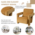 Mirod Sleek Right Angle Armrests, Ergonomic Lumbar Support, Square Wooden Block Legs, Inclined Seat For Comfort, Artistic Statement Piece For Living Room,Bedroom And Study Yellow Chenille