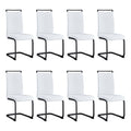 Table And Chair Set, Modern Dining Table, Patterned Table Top And Black Mdf Table Legs, Soft And Comfortable Dining Chair, Perfect For Dinner, Meetings, Home And Office Decor White Black Mdf Glass