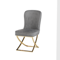 Dining Chair Set Of 2, Grey Velvet Backrest And Golden Metal Legs.For Modern Kitchen Dining Room Chair For Kitchen Living Modern Decorative Leisure Chairs Office Chairs Grey Dining Room Modern Foam Velvet