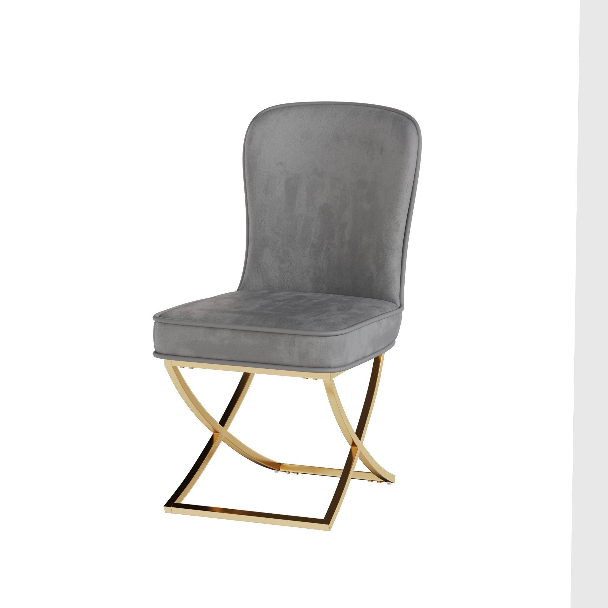 Dining Chair Set Of 2, Grey Velvet Backrest And Golden Metal Legs.For Modern Kitchen Dining Room Chair For Kitchen Living Modern Decorative Leisure Chairs Office Chairs Grey Dining Room Modern Foam Velvet